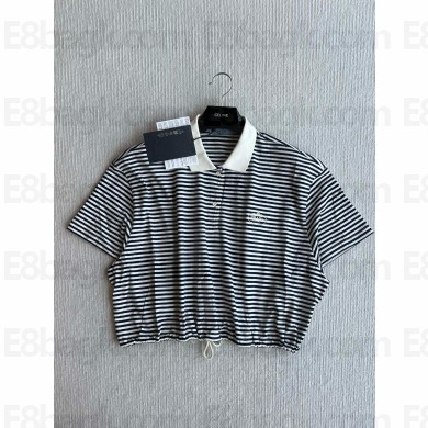 PRADA white Striped jersey polo shirt 3558BR 2025