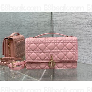 Miss Dior Top Handle Bag in Melocoton Pink Cannage Lambskin 2023