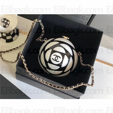 chanel Plexi & Gold-Tone Metal Black & White Sphere Minaudiere AS4505 2023