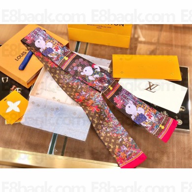 Louis Vuitton Silk Twill Monogram rabbit Bandeau coffee