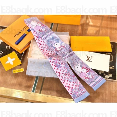 Louis Vuitton Silk Twill Monogram rabbit Bandeau pink