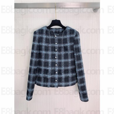 chanel Black, Light Blue & Gray tweed Jacket 2024