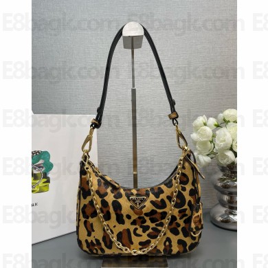 Prada Re-Edition printed leather mini bag 1BC204 Honey 2024