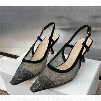 Dior Capture Slingback Pump black mesh with drill heel 6.5cm 2025
