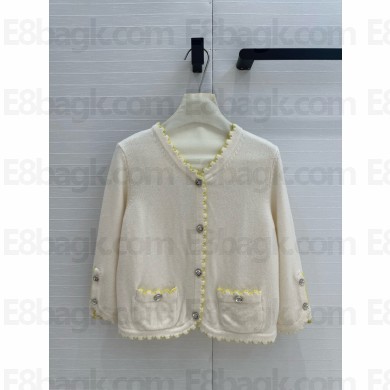 chanel White&Yellow Cashmere cardigan P78338 2024