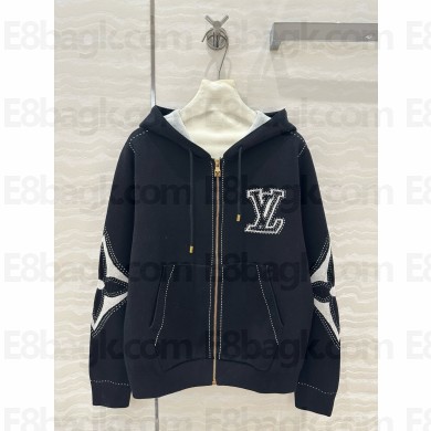 LOUIS VUITTON Graphic Intarsia Zipped Cotton Hoodie 1AFXKW 2024