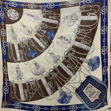 Hermes Cashmere Silk Scarf 100x100cm 03 2022