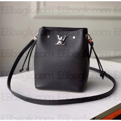louis vuitton nano lockme bucket bag m68709 black