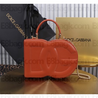 Dolce & Gabbana Logo box handbag in calfskin orange 2024