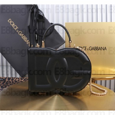 Dolce & Gabbana Logo box handbag in calfskin black 2024