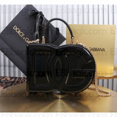 Dolce & Gabbana Logo box handbag in patent leather black 2024