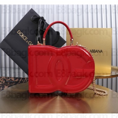 Dolce & Gabbana Logo box handbag in patent leather red 2024