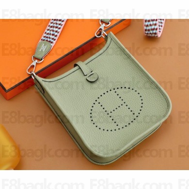 Hermes III TPM Evelyne Bag In Original Togo Leather with Gold/Silver Hardware sauge(Full Handmade)
