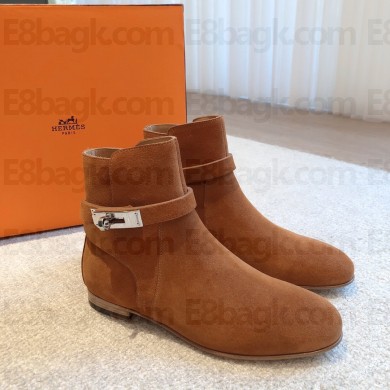 Hermes Neo Ankle Boots in suede leather tan 2023