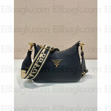 PRADA Leather shoulder bag 1bh193 black 2023