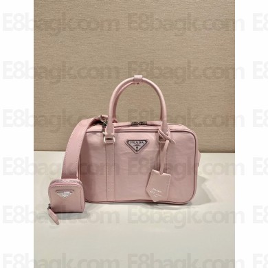 PRADA Medium antique nappa leather top handle bag 1BB092 pink 2023
