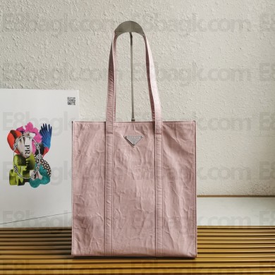 PRADA Small antique nappa leather tote 1BG459 PINK 2023
