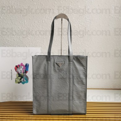 PRADA Small antique nappa leather tote 1BG459 GRAY 2023