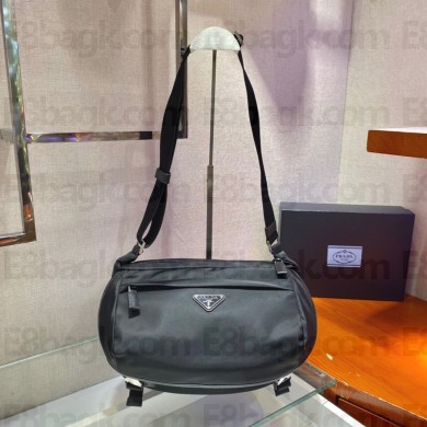 prada Re-Nylon and Saffiano leather shoulder bag 2vh994 black 2023
