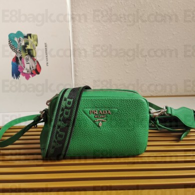 PRADA logo-embroidered small shoulder bag 1BH192 green 2023