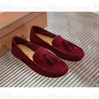 Loro Piana Dot Sole Loafers in Suede Goatskin Wild Plum 2022