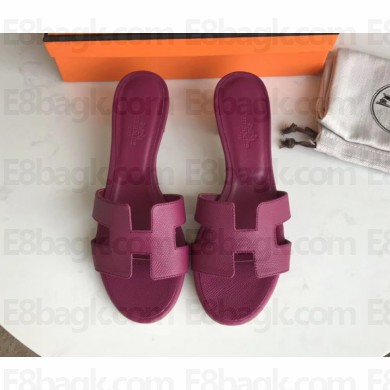 Hermes Heel 5cm Oasis Slipper Sandals in epsom Leather Tosca
