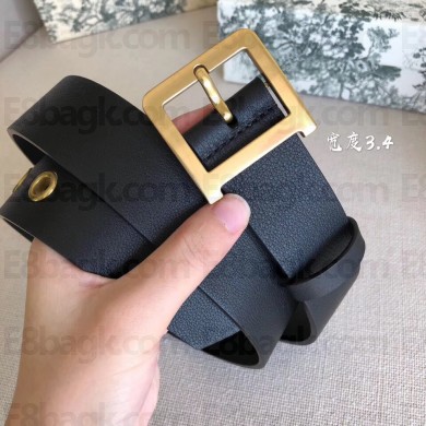 Dior Width 3.4cm Diorquake Belt Black In Calfskin With D Buckle 2019