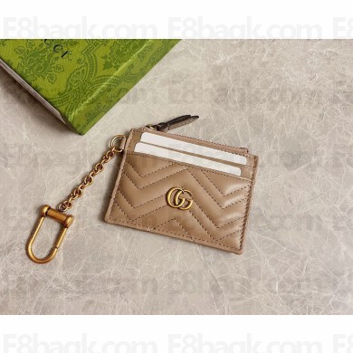 gucci GG Marmont keychain wallet 627064 beige 2022