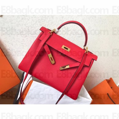 Hermes Kelly 28cm/32cm Bag In Original togo Leather With Gold/Sliver Hardware red