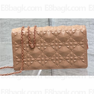 Lady Dior Pouch Bag in Cannage Calfskin with Diamond Motif Beige 2022