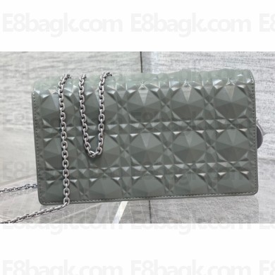Lady Dior Pouch Bag in Cannage Calfskin with Diamond Motif Gray 2022