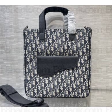 Dior Oblique Jacquard Saddle Tote Bag with Shoulder Strap 2022