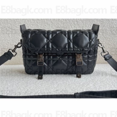 Dior Small Diorcamp Bag Black in Macrocannage Calfskin 2022
