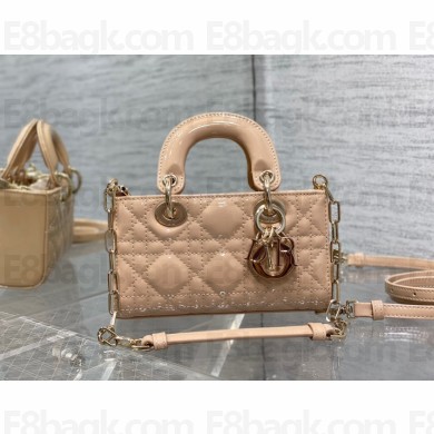 dior Lady D-Joy Micro Bag in patent leather pink 2023