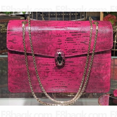 Bvlgari Serpenti Forever in Lizard Embossed Leather Pink