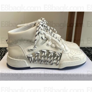 Dior White Calfskin with Two-Tone Laces First High-Top Sneaker 2025