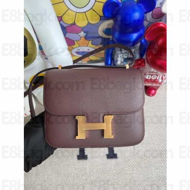Hermes Constance 18 in original Epsom Leather rouge sellier with Gold Hardware