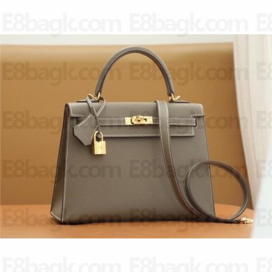 Hermes Kelly 25cm Bag etoupe in epsom leather With gold Hardware (full handmade)