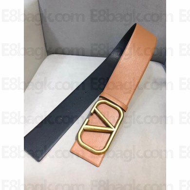 valentino 7cm reversible vlogo belt apricot/black