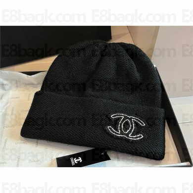 chanel logo knitted Beanie 07 2024 