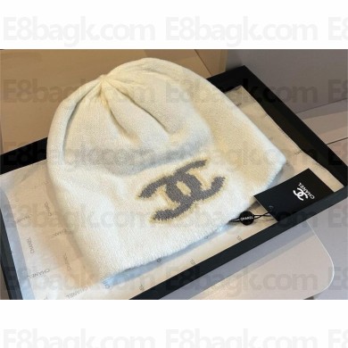 chanel logo knitted Beanie 04 2024 