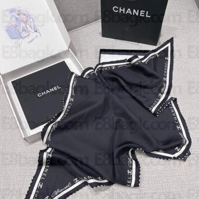 CHANEL Silk Twill STOLE AAA671 BLACK 2025
