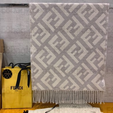 FENDI FF CASHMERE SCARF gray 2022