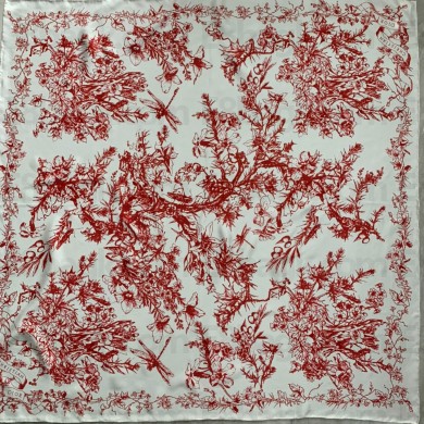 Dior red multicolor silk square Scarf 2022