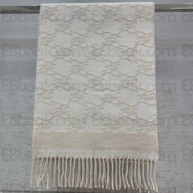 FENDI Beige wool and cashmere karl SCARF 2022