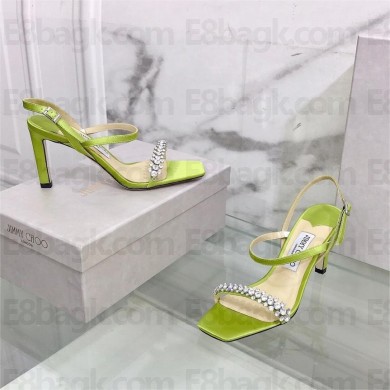 Jimmy Choo Meira 85 embellished suede sandals green 2023