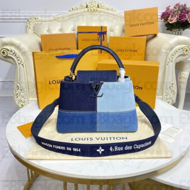 louis vuitton denim CAPUCINES MM bag M59430