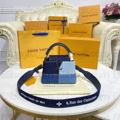 louis vuitton denim mini CAPUCINES bag M59430 