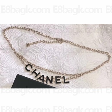 Chanel 'CHANEL' Waist Chain Black/Gold 2018