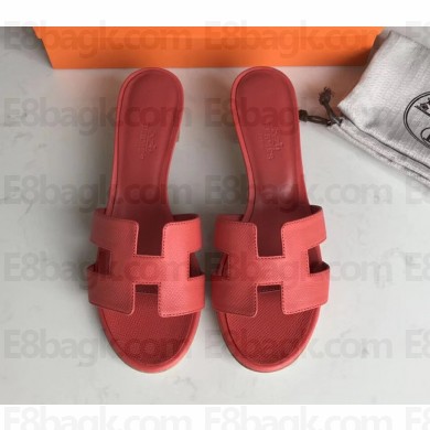 Hermes Heel 5cm Oasis Slipper Sandals in epsom Leather Rose Jaipur